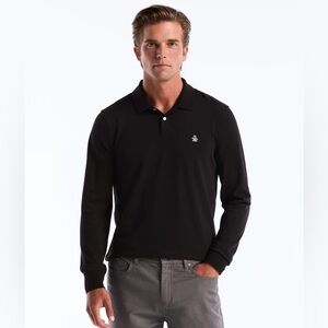 NWT Original Penguin 100% Cotton Longsleeve Polo in True Black
